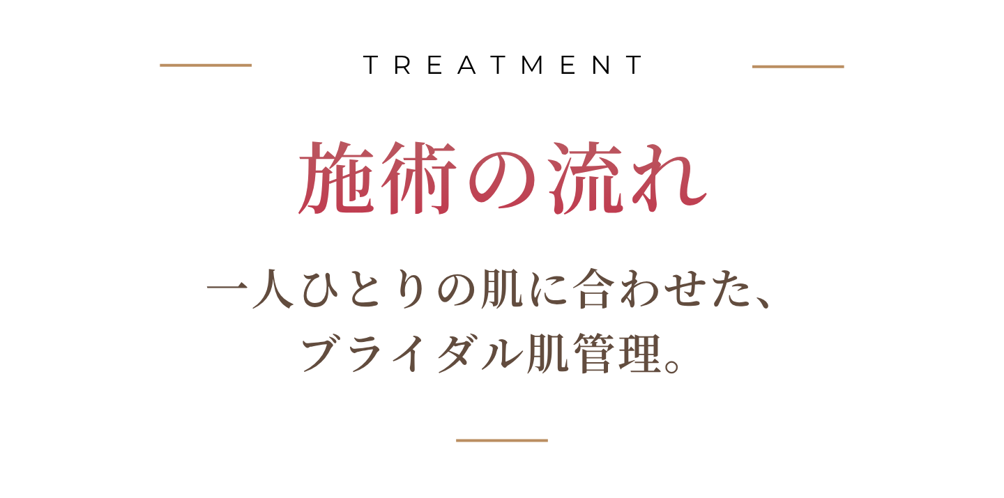 一人ひとりに合わせたブライダル肌管理の施術の流れ
